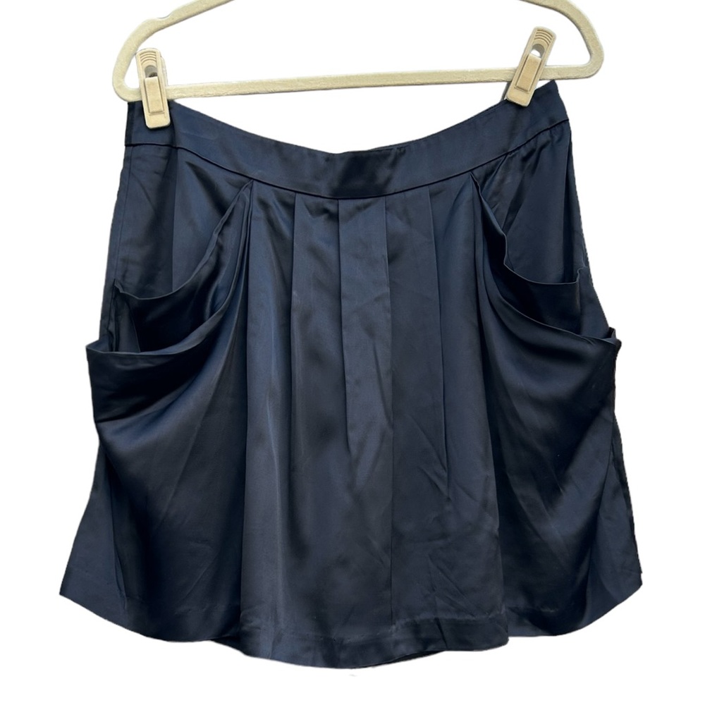 Reiss NWT Women Satin Mallory Draped Shorts Skort Skirt Sz. 10 Goth Darkacademia